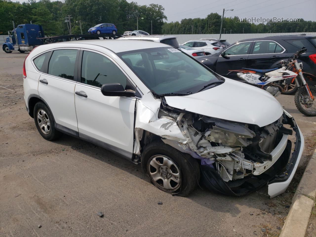 2012 Honda Cr-v Lx White vin: 2HKRM4H31CH623457