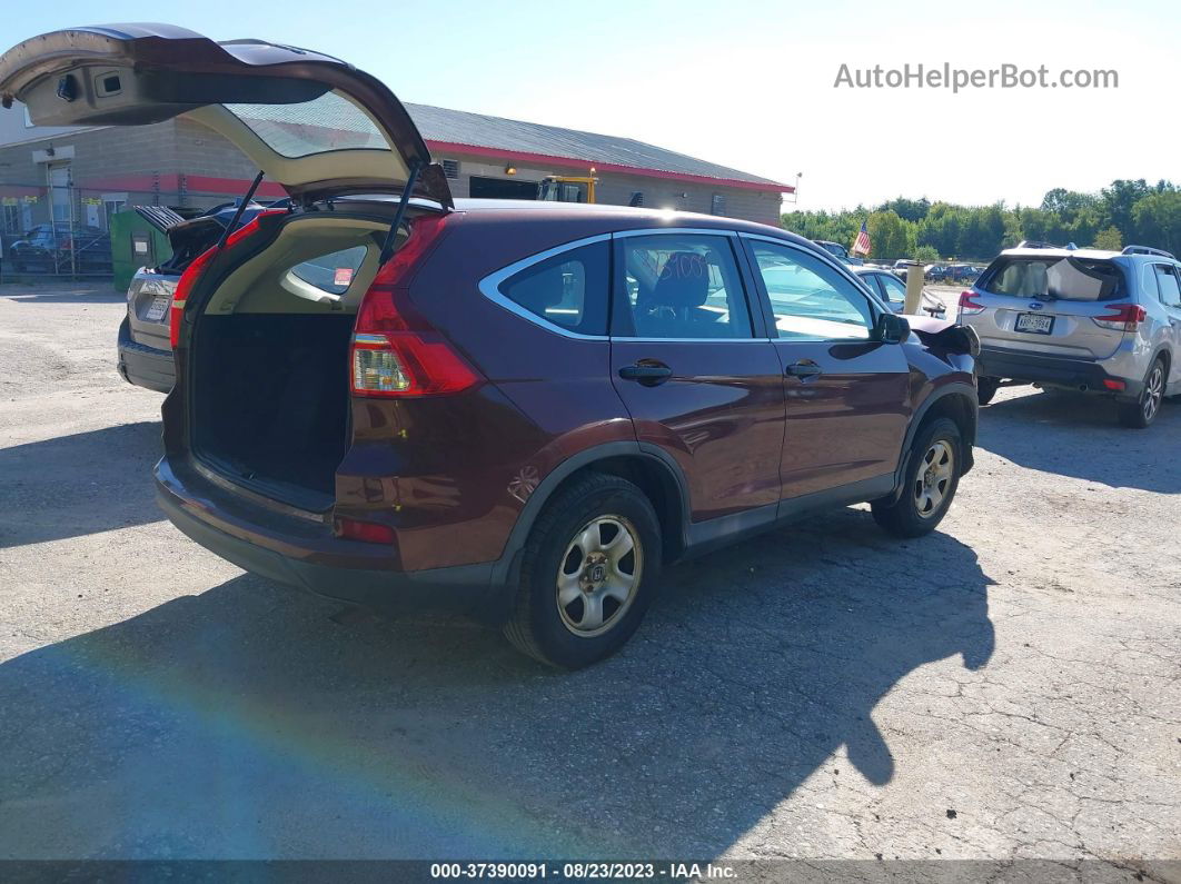 2015 Honda Cr-v Lx Maroon vin: 2HKRM4H31FH605769