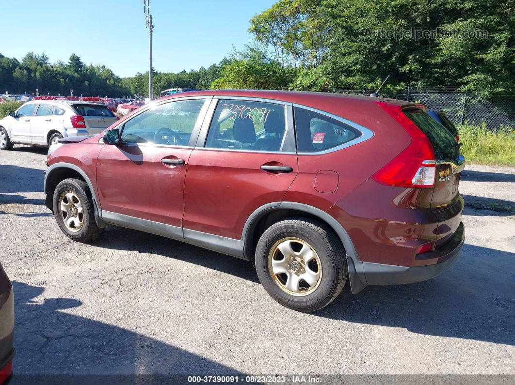 2015 Honda Cr-v Lx Maroon vin: 2HKRM4H31FH605769