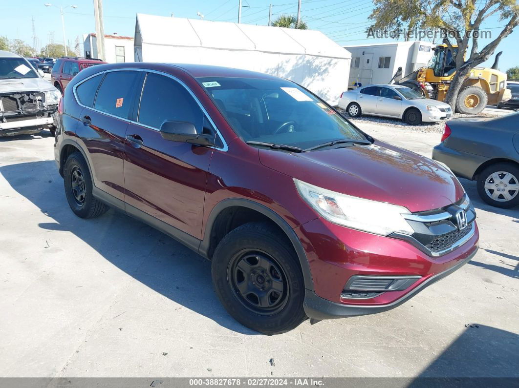 2015 Honda Cr-v Lx Maroon vin: 2HKRM4H31FH624614