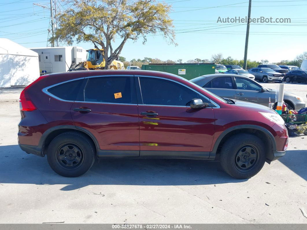 2015 Honda Cr-v Lx Maroon vin: 2HKRM4H31FH624614