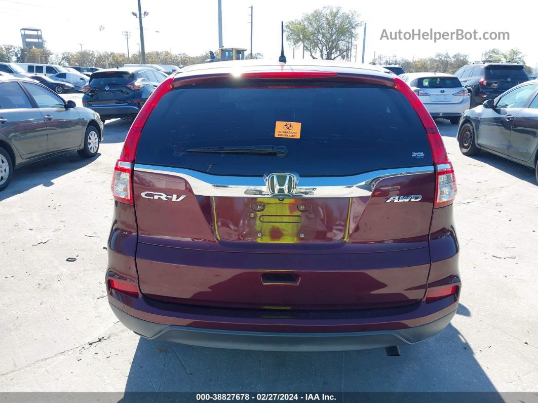 2015 Honda Cr-v Lx Maroon vin: 2HKRM4H31FH624614