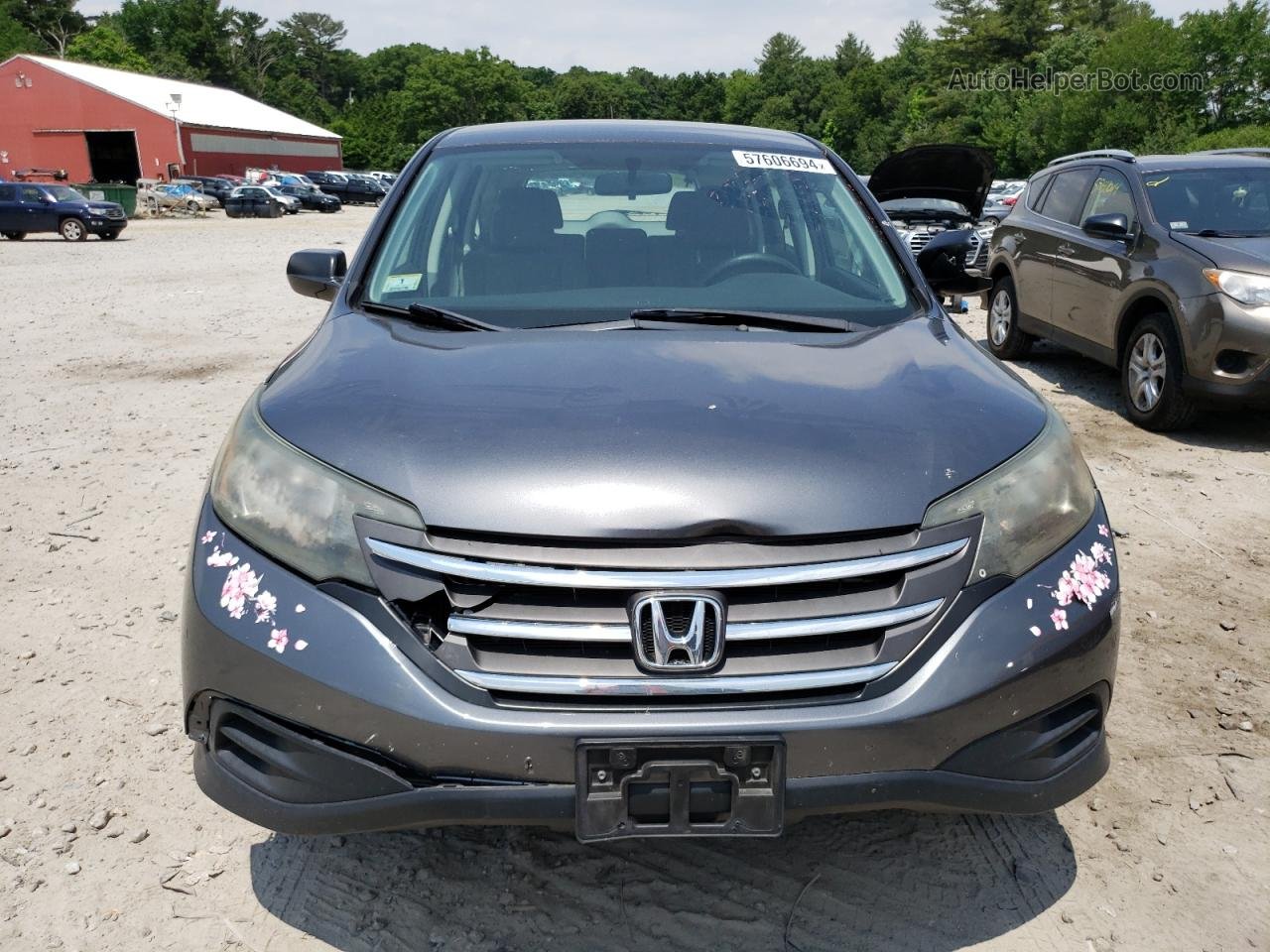 2013 Honda Cr-v Lx Gray vin: 2HKRM4H32DH644559