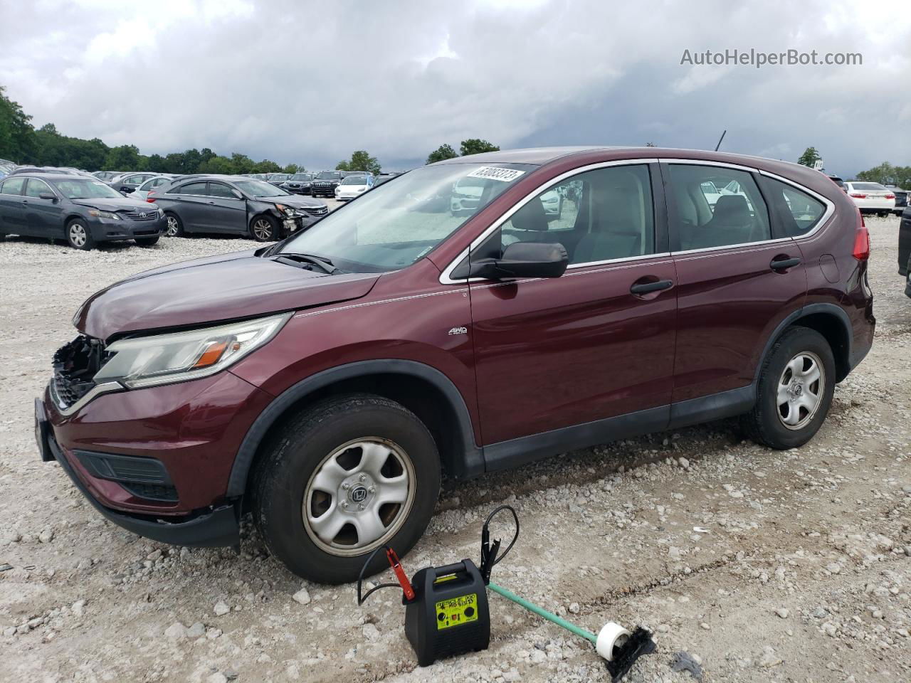 2015 Honda Cr-v Lx Burgundy vin: 2HKRM4H33FH628342