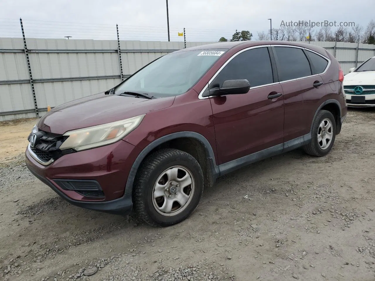 2015 Honda Cr-v Lx Burgundy vin: 2HKRM4H33FH628874