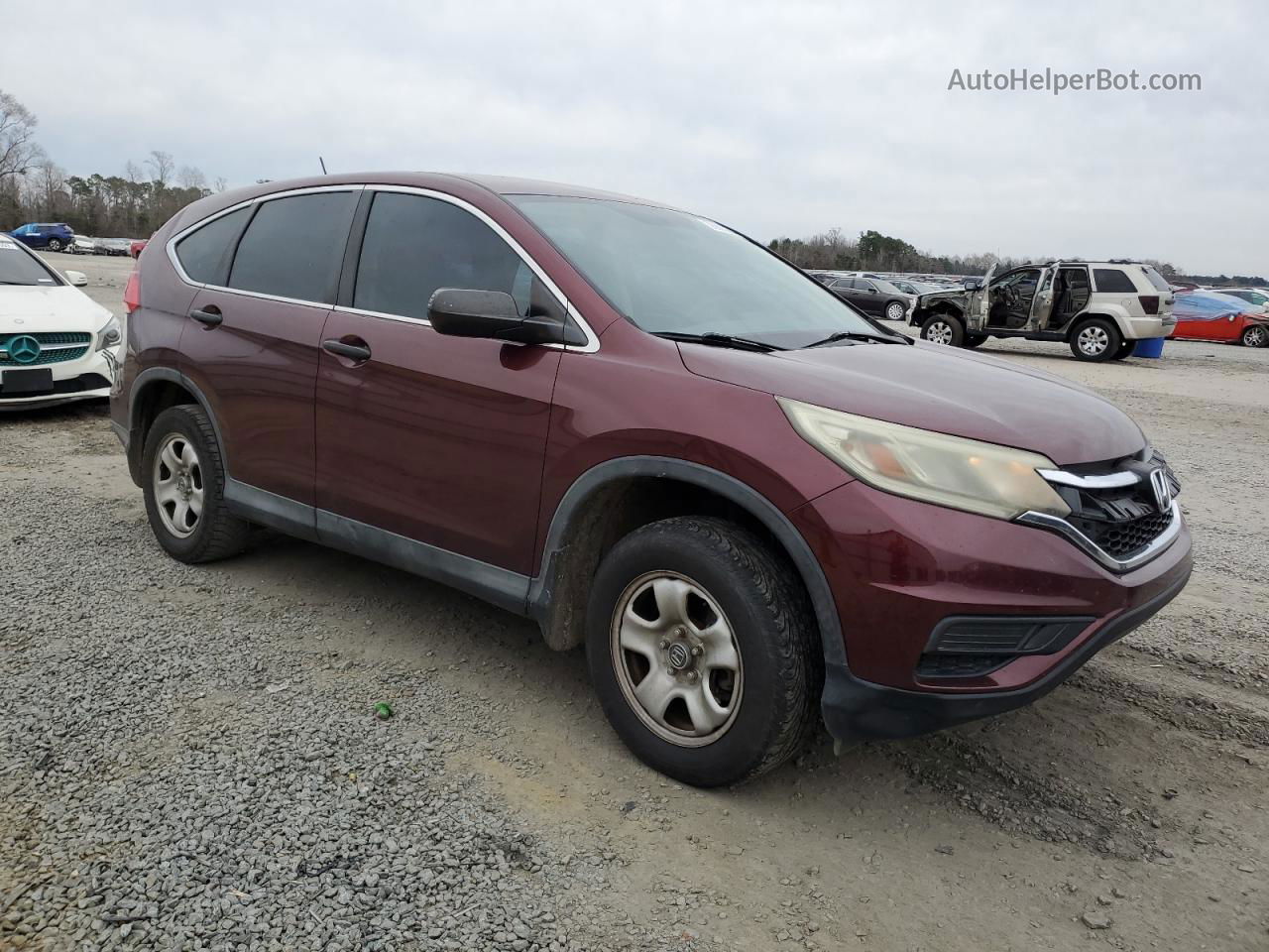 2015 Honda Cr-v Lx Burgundy vin: 2HKRM4H33FH628874