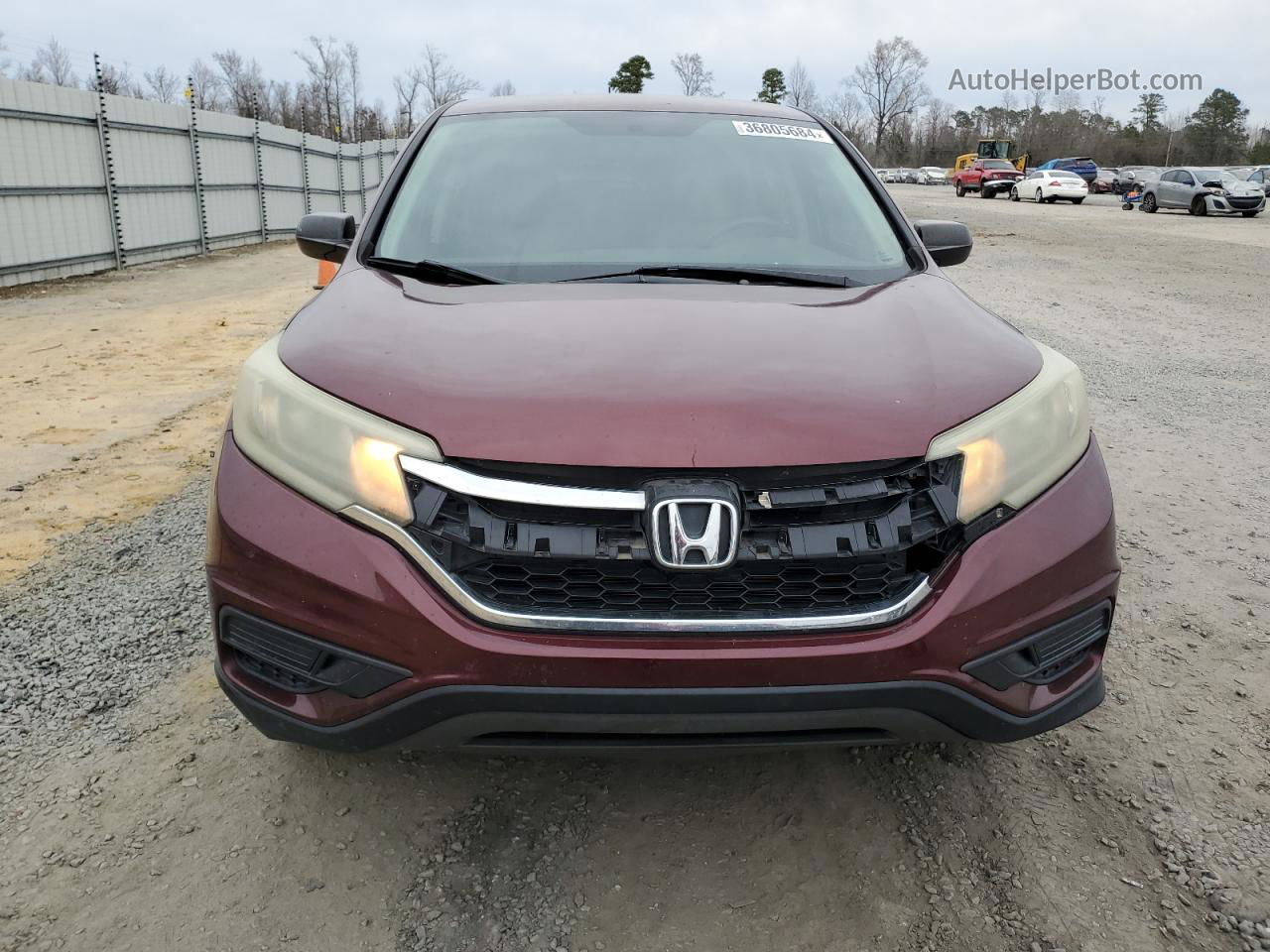 2015 Honda Cr-v Lx Burgundy vin: 2HKRM4H33FH628874