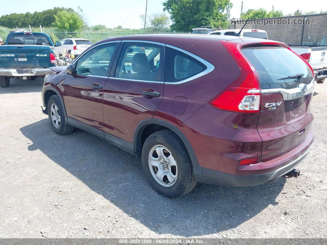 2015 Honda Cr-v Lx Burgundy vin: 2HKRM4H34FH610383