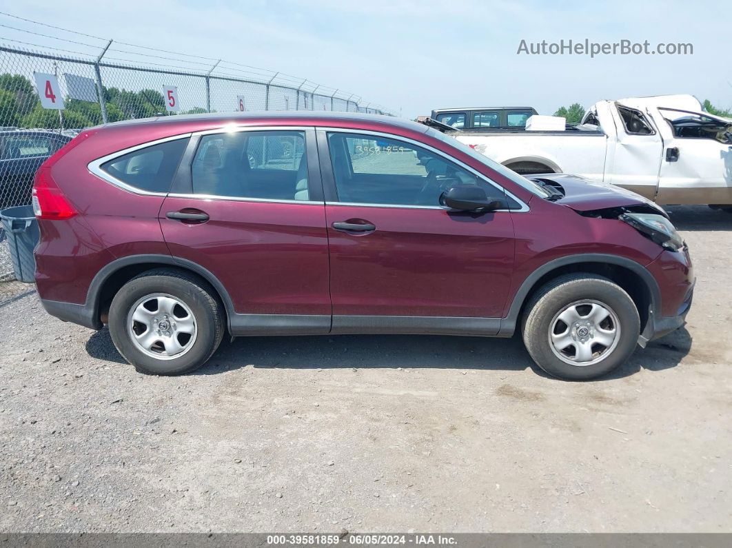 2015 Honda Cr-v Lx Burgundy vin: 2HKRM4H34FH610383