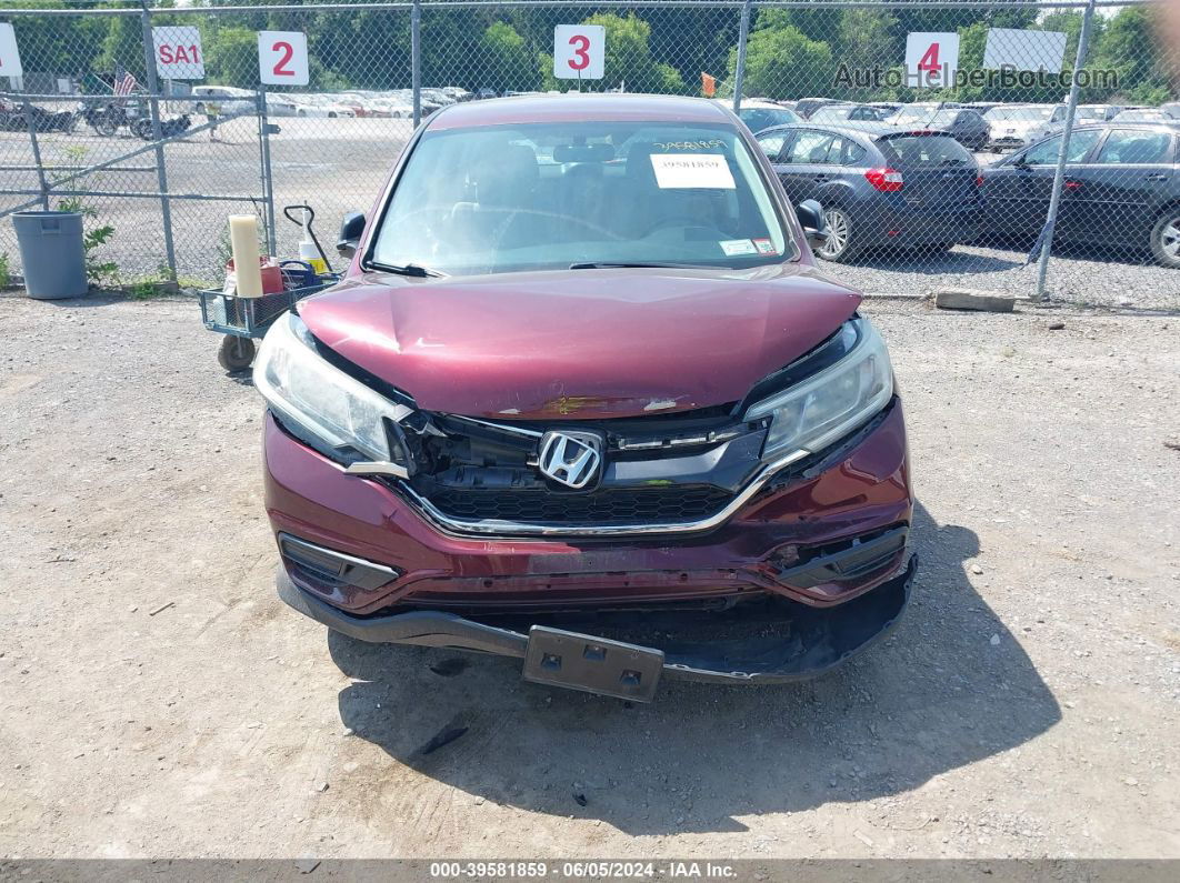 2015 Honda Cr-v Lx Burgundy vin: 2HKRM4H34FH610383