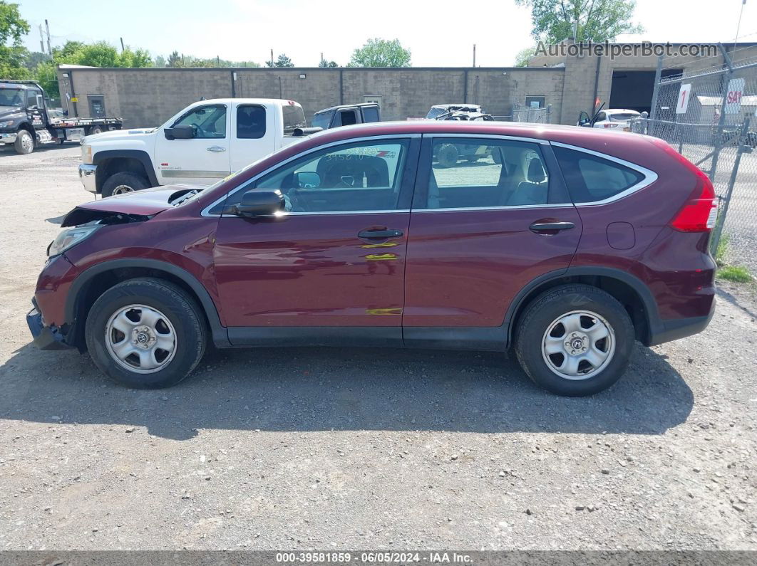 2015 Honda Cr-v Lx Burgundy vin: 2HKRM4H34FH610383