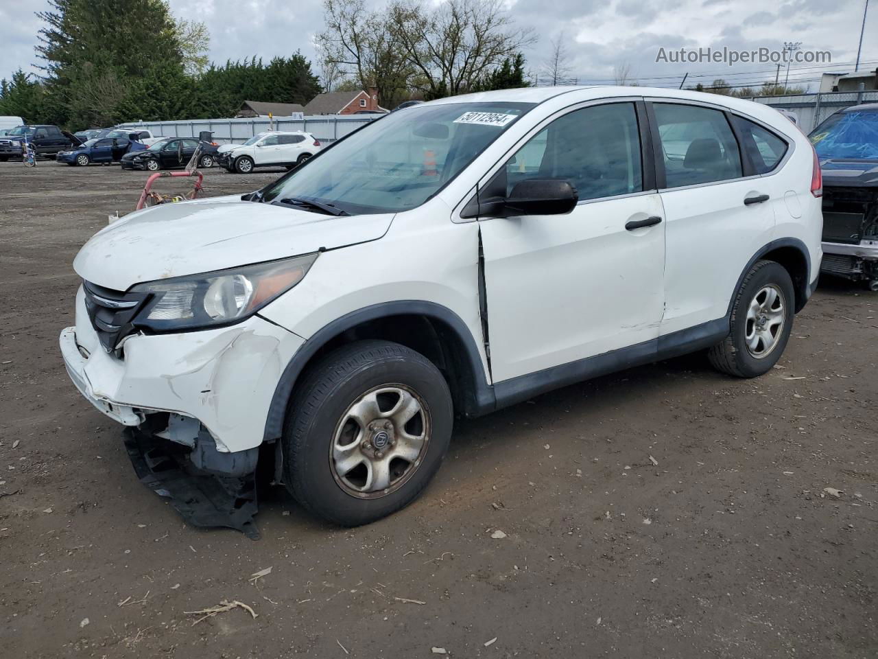 2012 Honda Cr-v Lx White vin: 2HKRM4H36CH634809