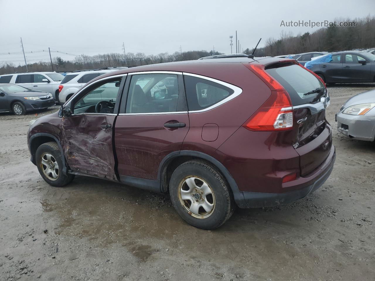 2015 Honda Cr-v Lx Maroon vin: 2HKRM4H37FH606795