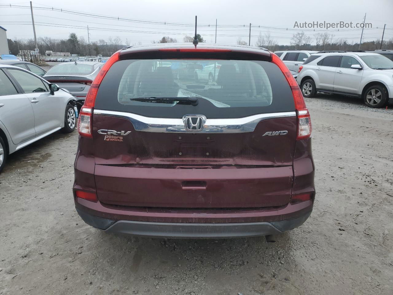 2015 Honda Cr-v Lx Maroon vin: 2HKRM4H37FH606795