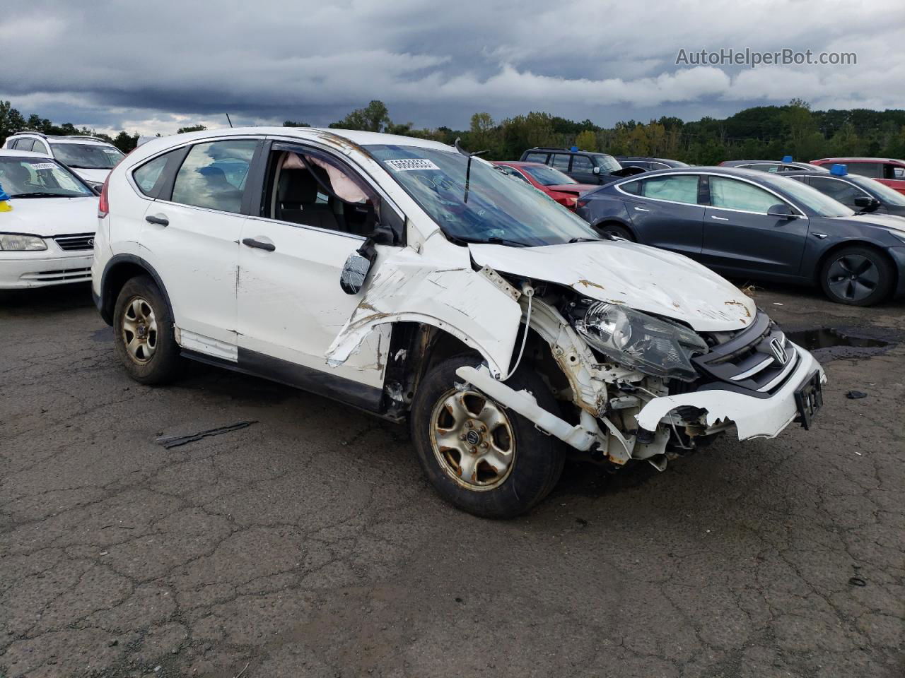 2012 Honda Cr-v Lx White vin: 2HKRM4H38CH601214