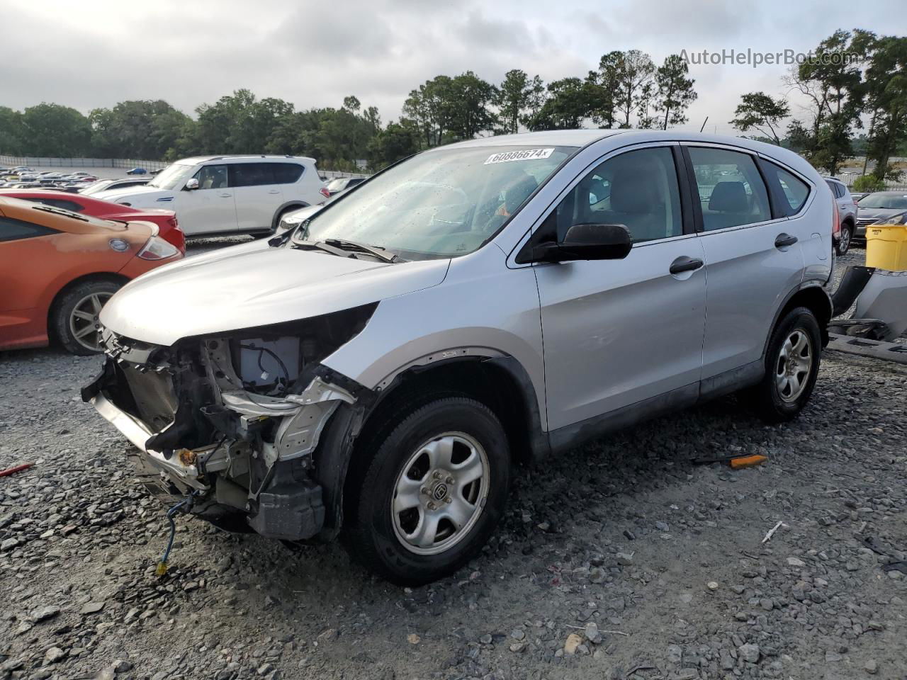 2013 Honda Cr-v Lx Silver vin: 2HKRM4H38DH677212