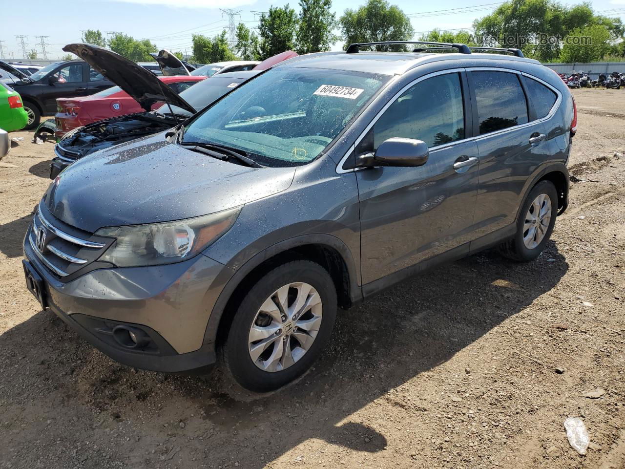 2012 Honda Cr-v Ex Gray vin: 2HKRM4H50CH619062