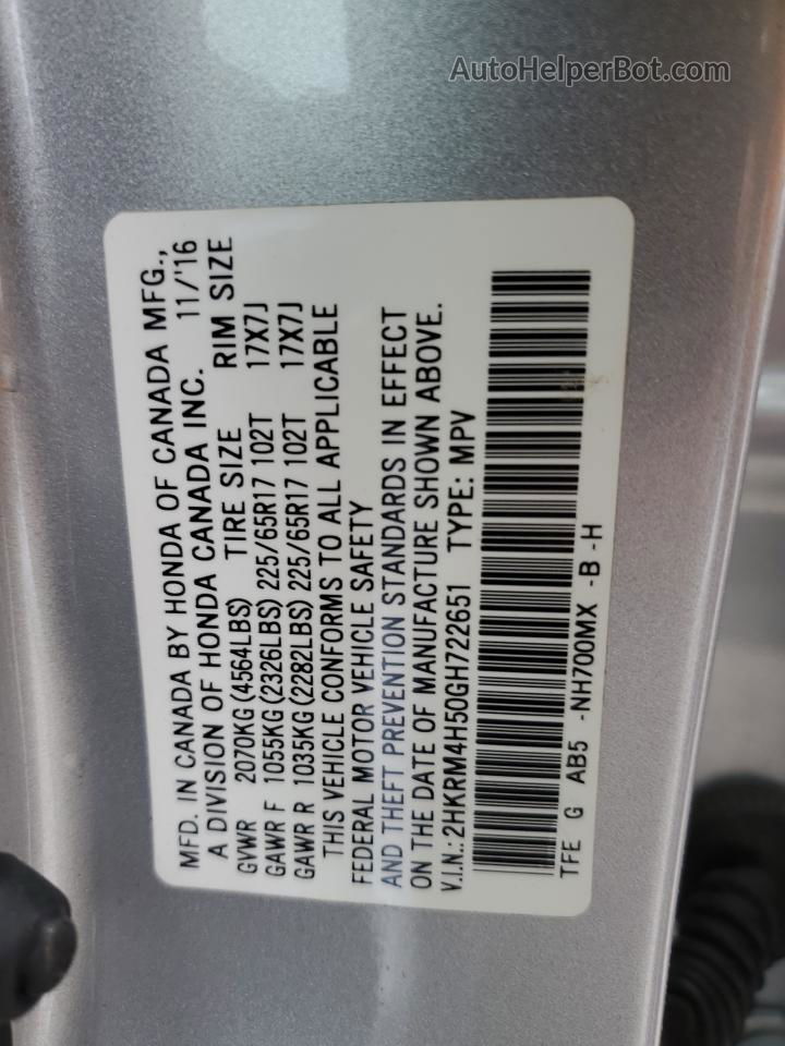 2016 Honda Cr-v Ex Silver vin: 2HKRM4H50GH722651