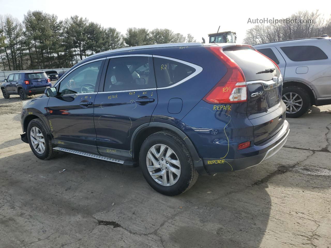 2016 Honda Cr-v Ex Blue vin: 2HKRM4H52GH655552