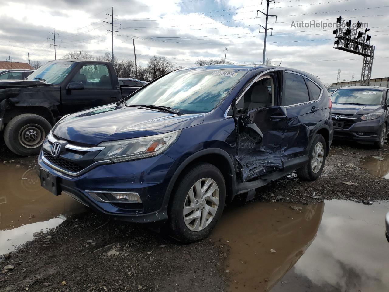 2016 Honda Cr-v Ex Blue vin: 2HKRM4H55GH666500