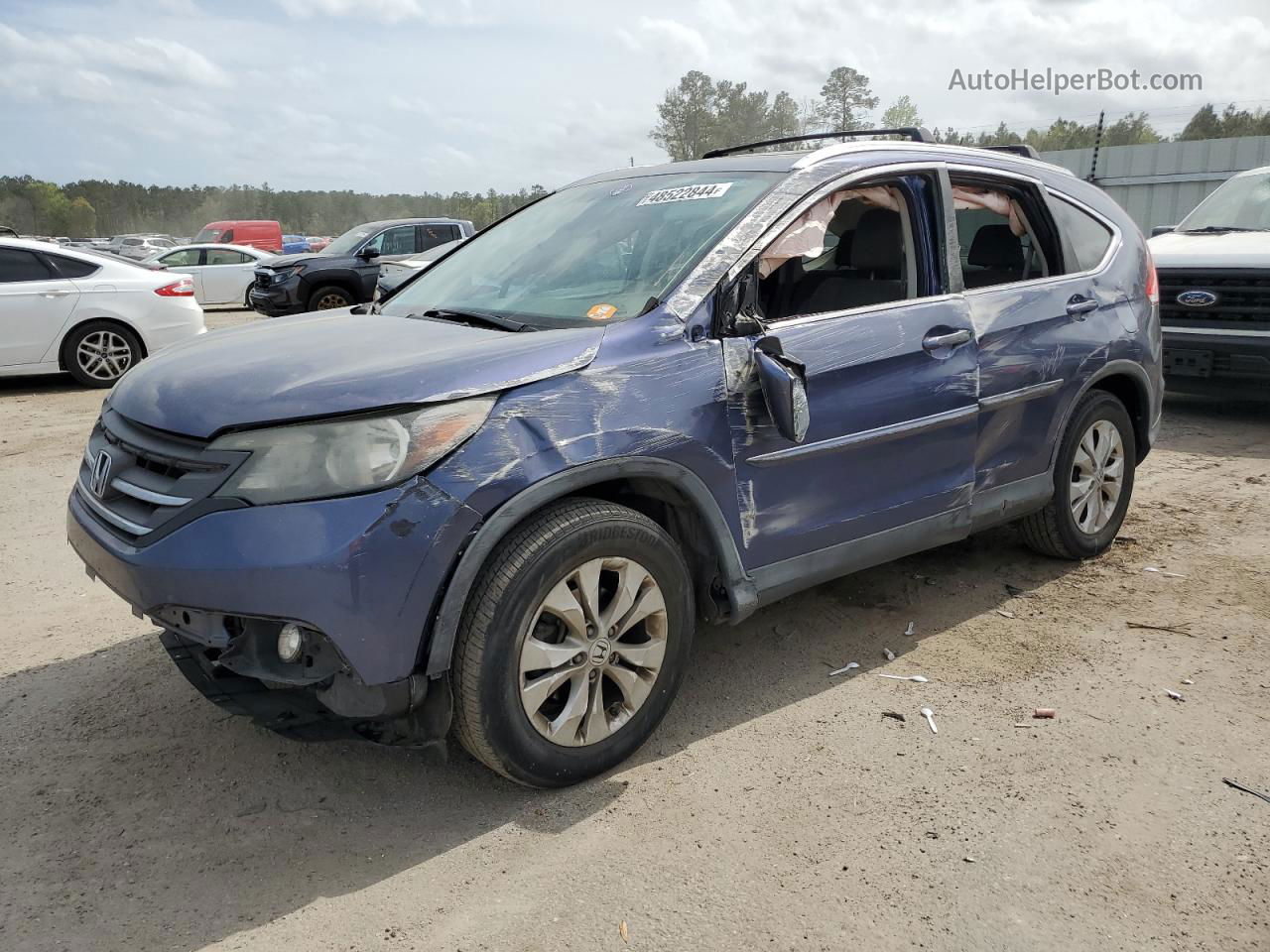 2013 Honda Cr-v Ex Blue vin: 2HKRM4H56DH648504