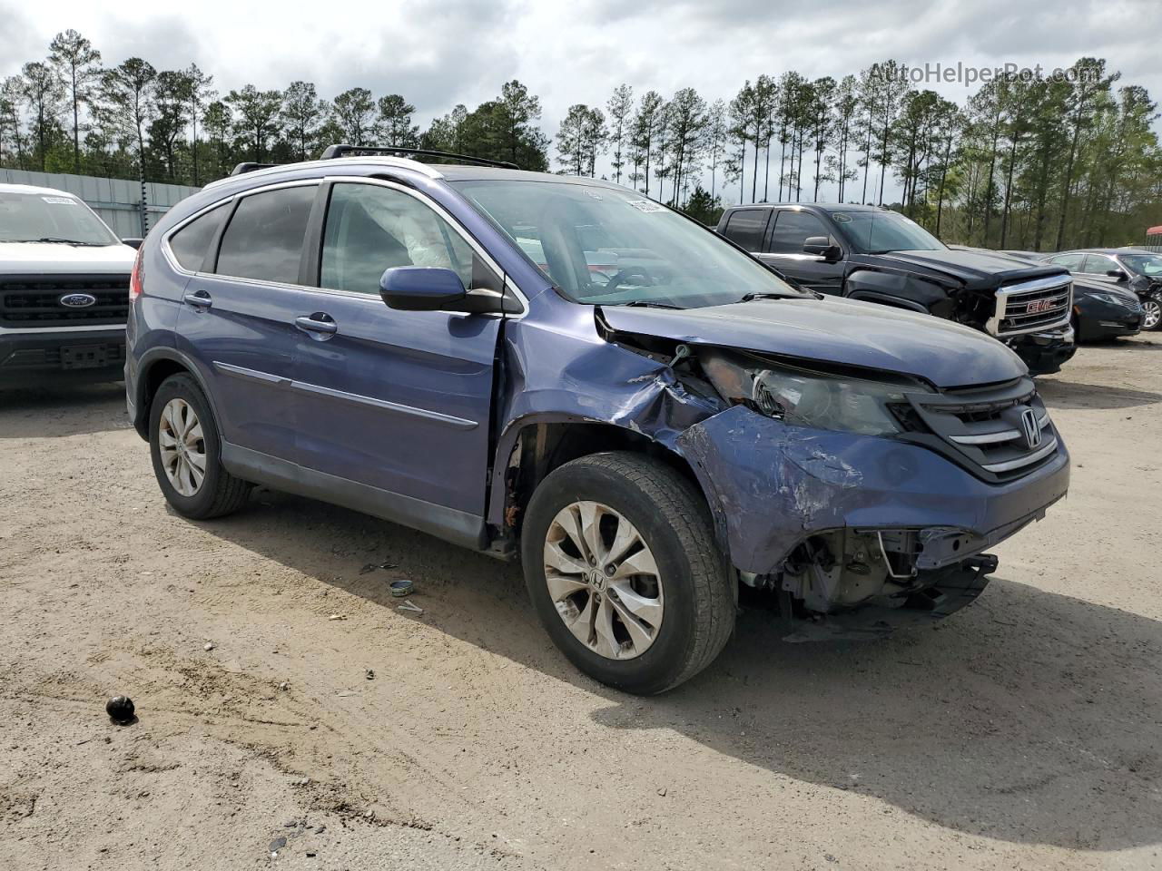 2013 Honda Cr-v Ex Blue vin: 2HKRM4H56DH648504