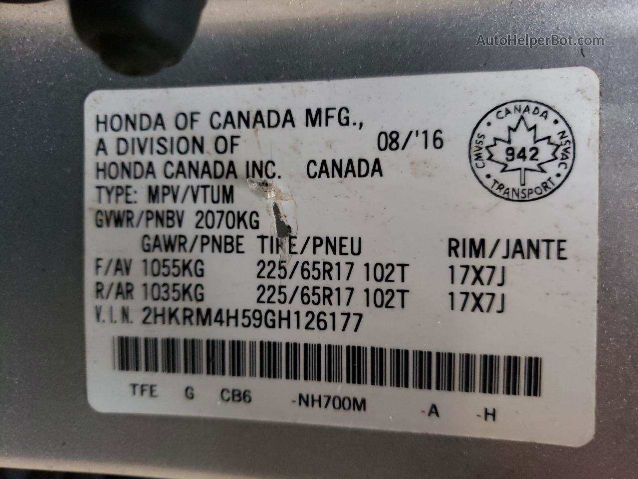 2016 Honda Cr-v Ex Silver vin: 2HKRM4H59GH126177