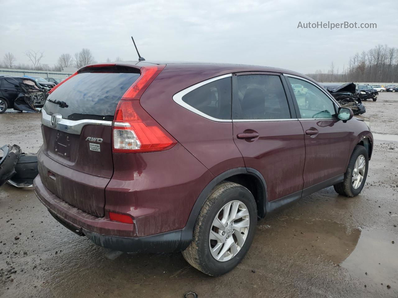 2015 Honda Cr-v Ex Burgundy vin: 2HKRM4H5XFH625231