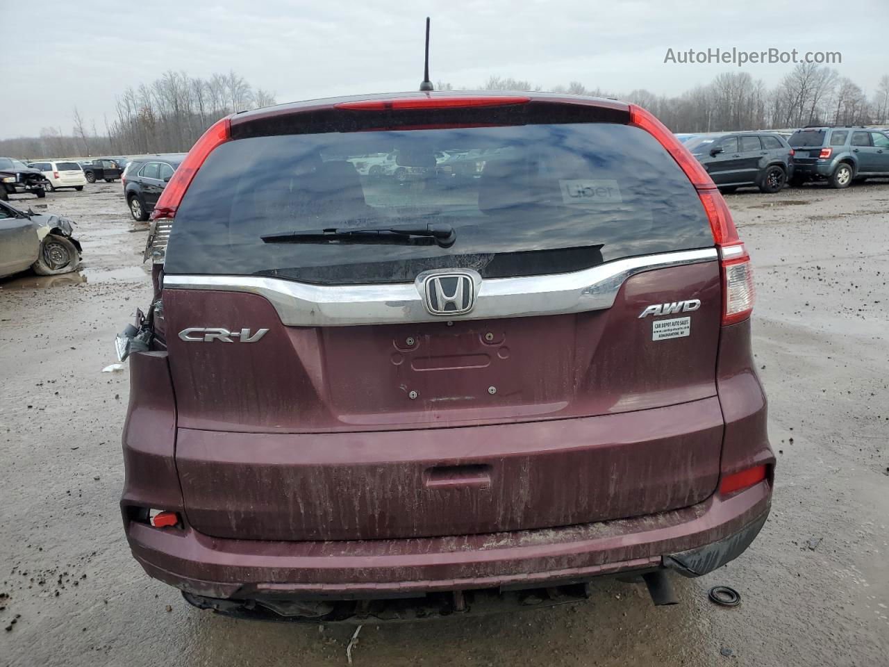 2015 Honda Cr-v Ex Burgundy vin: 2HKRM4H5XFH625231