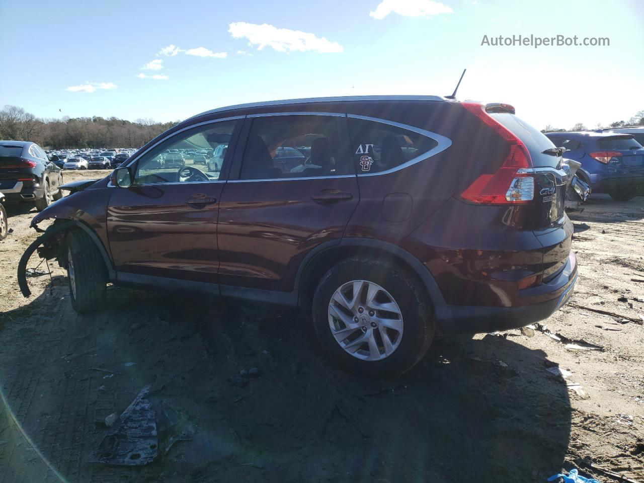 2016 Honda Cr-v Exl Burgundy vin: 2HKRM4H71GH676314