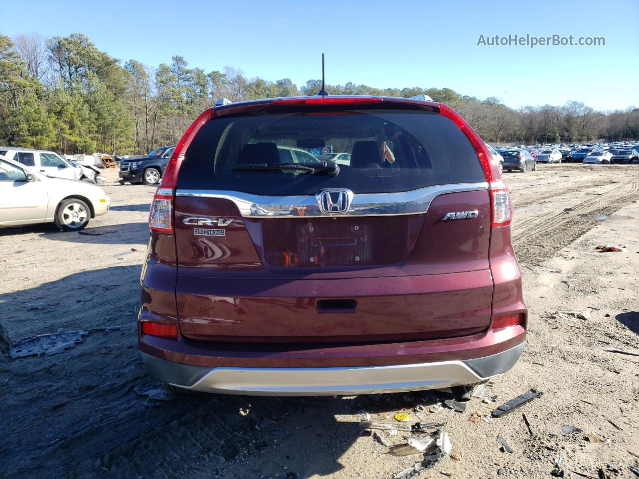 2016 Honda Cr-v Exl Burgundy vin: 2HKRM4H71GH676314