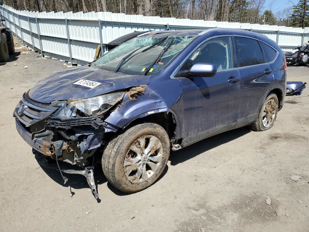 2013 Honda Cr-v Exl Blue vin: 2HKRM4H72DH636044