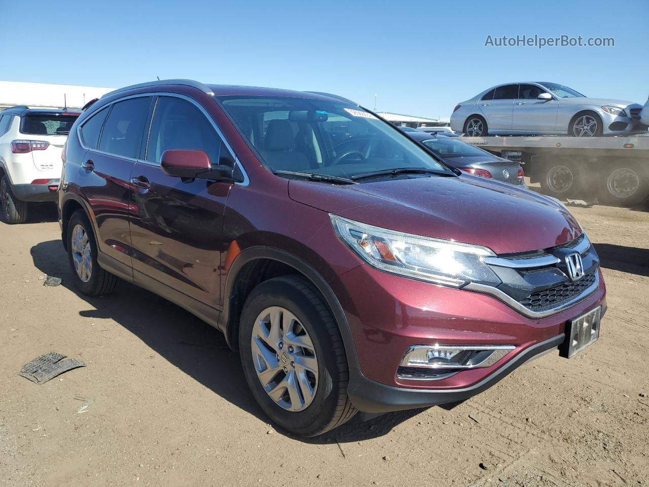 2016 Honda Cr-v Exl Burgundy vin: 2HKRM4H73GH638941