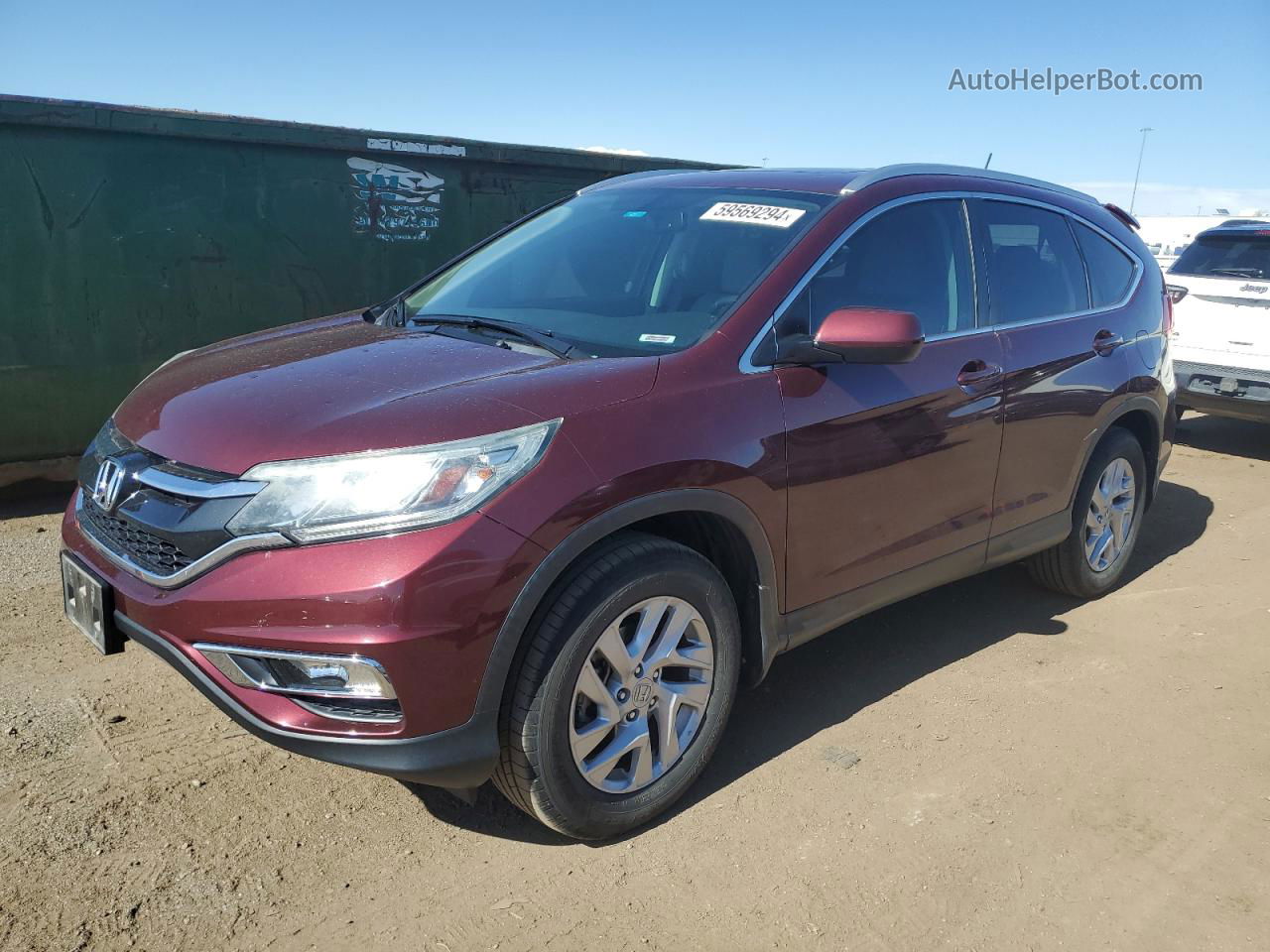 2016 Honda Cr-v Exl Burgundy vin: 2HKRM4H73GH638941