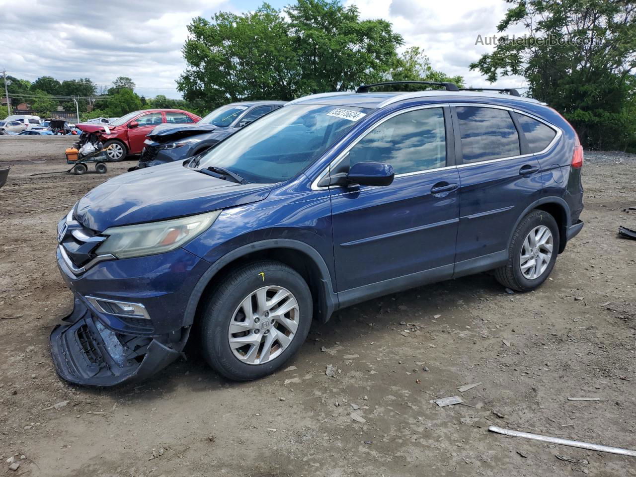 2015 Honda Cr-v Exl Blue vin: 2HKRM4H75FH629236