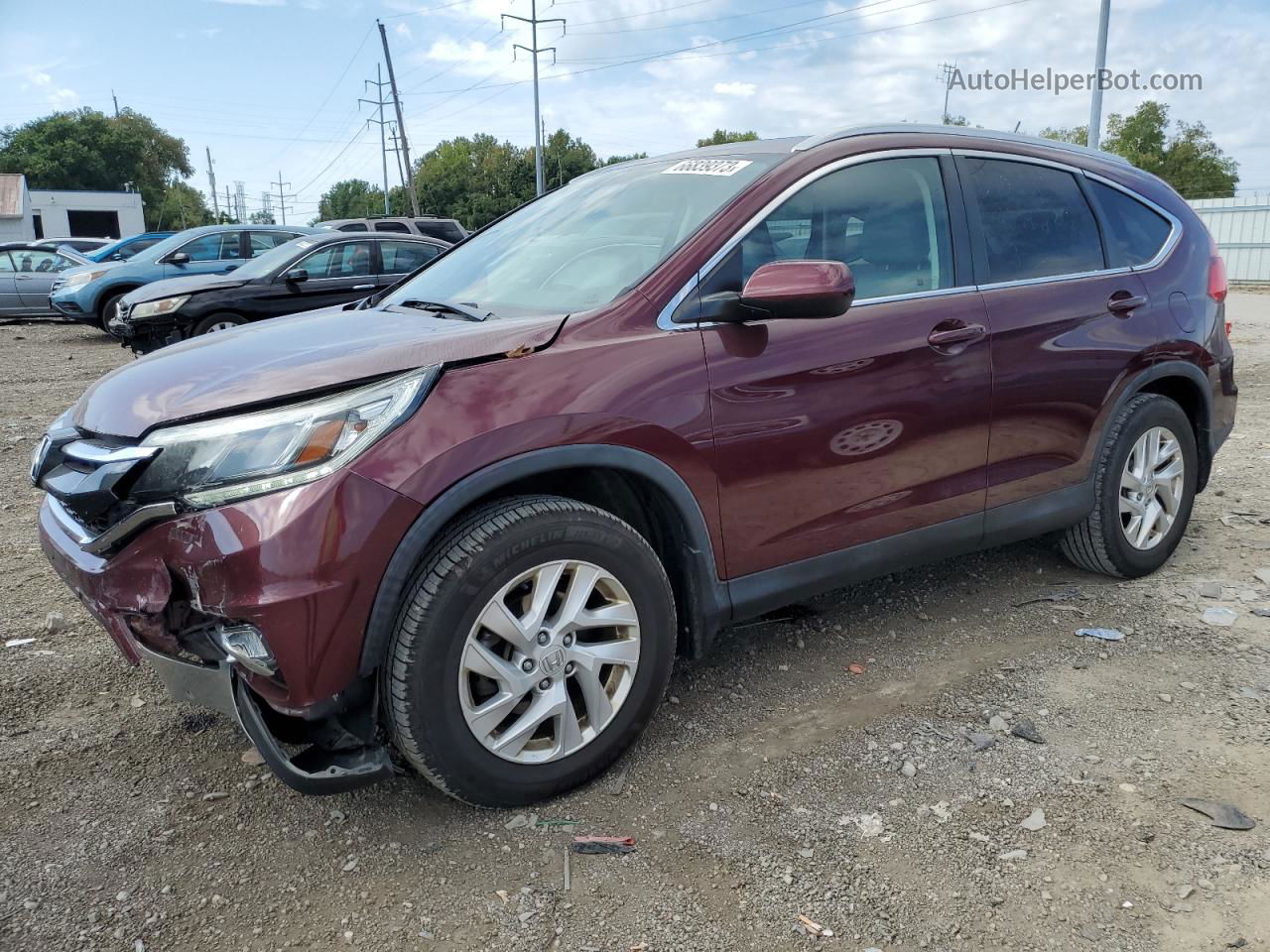 2016 Honda Cr-v Exl Burgundy vin: 2HKRM4H77GH721465