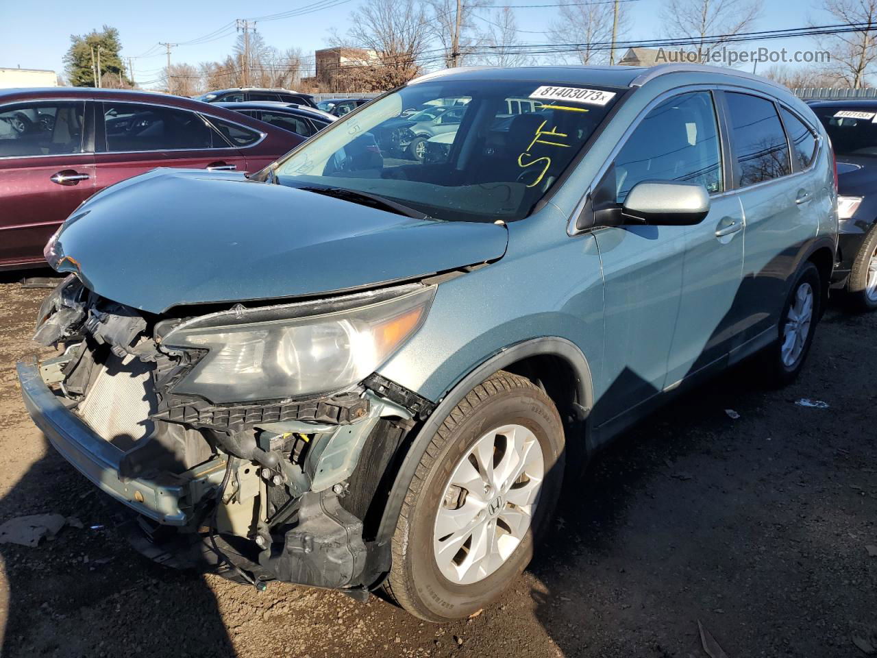 2012 Honda Cr-v Exl Blue vin: 2HKRM4H78CH628366