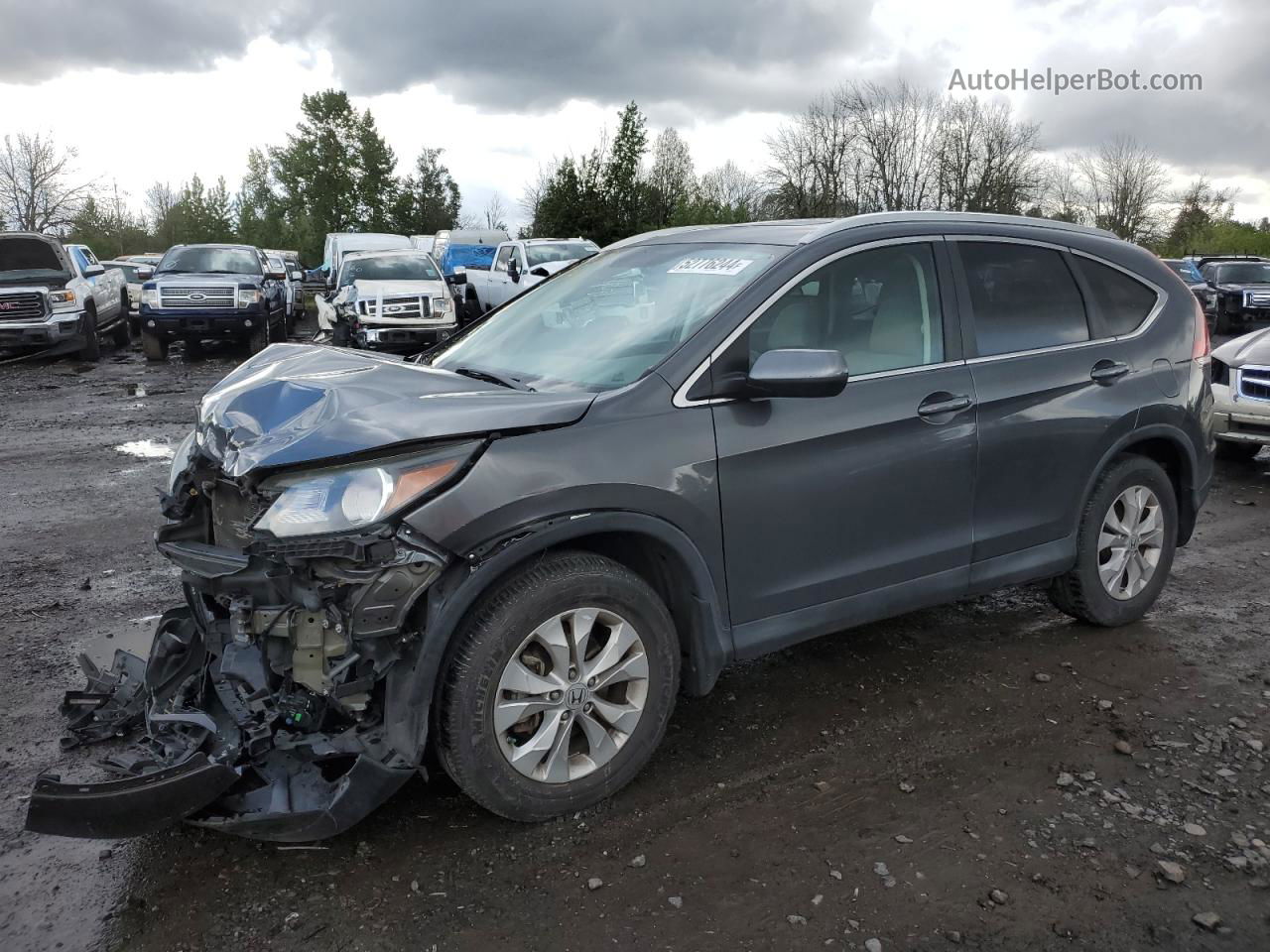 2013 Honda Cr-v Exl Gray vin: 2HKRM4H78DH664947