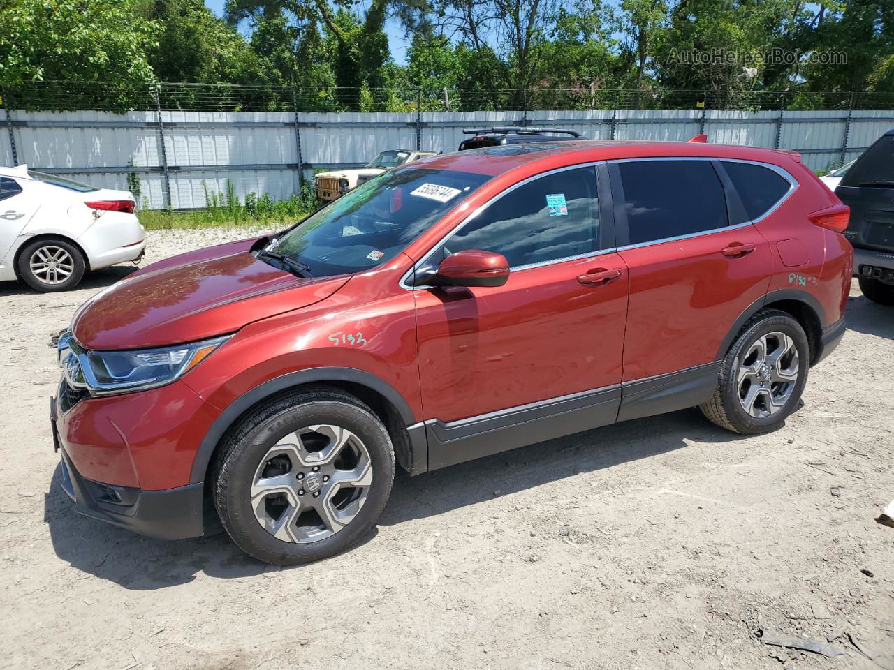 2017 Honda Cr-v Ex Red vin: 2HKRW1H54HH518462