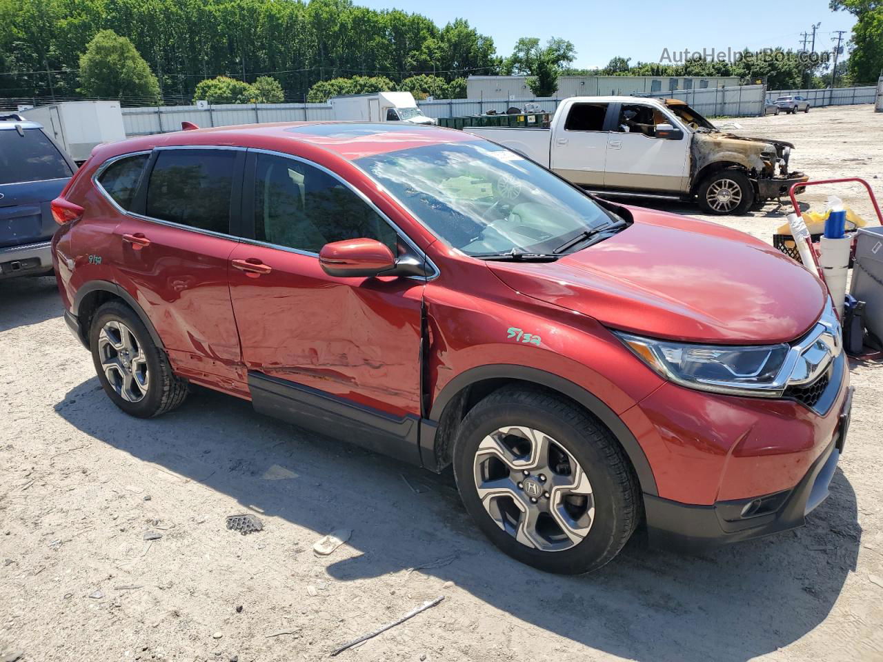 2017 Honda Cr-v Ex Red vin: 2HKRW1H54HH518462