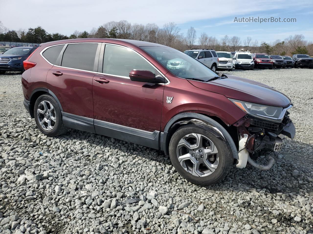 2017 Honda Cr-v Exl Maroon vin: 2HKRW1H82HH500942