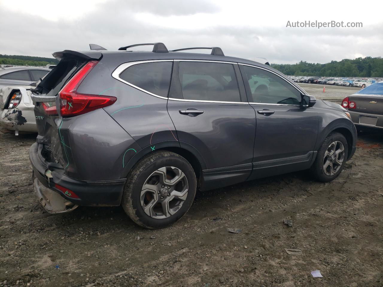 2019 Honda Cr-v Exl Gray vin: 2HKRW1H85KH514857