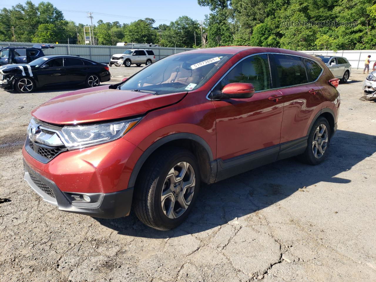 2017 Honda Cr-v Exl Red vin: 2HKRW1H89HH519715