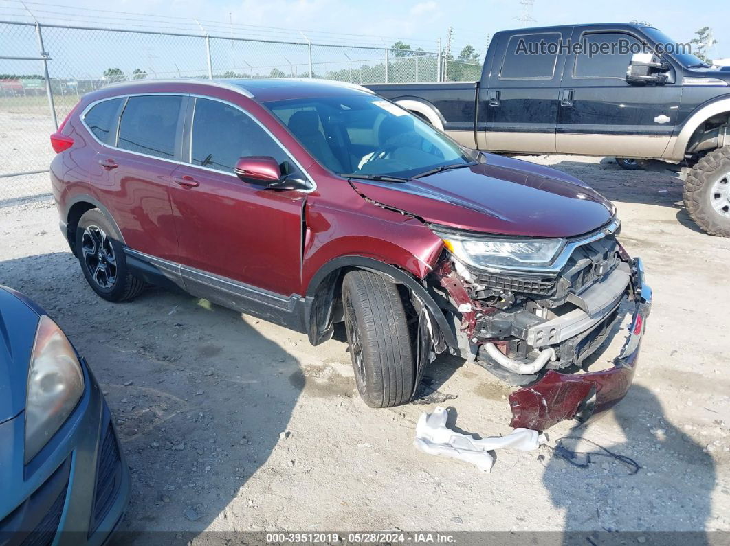 2017 Honda Cr-v Touring Maroon vin: 2HKRW1H94HH503463