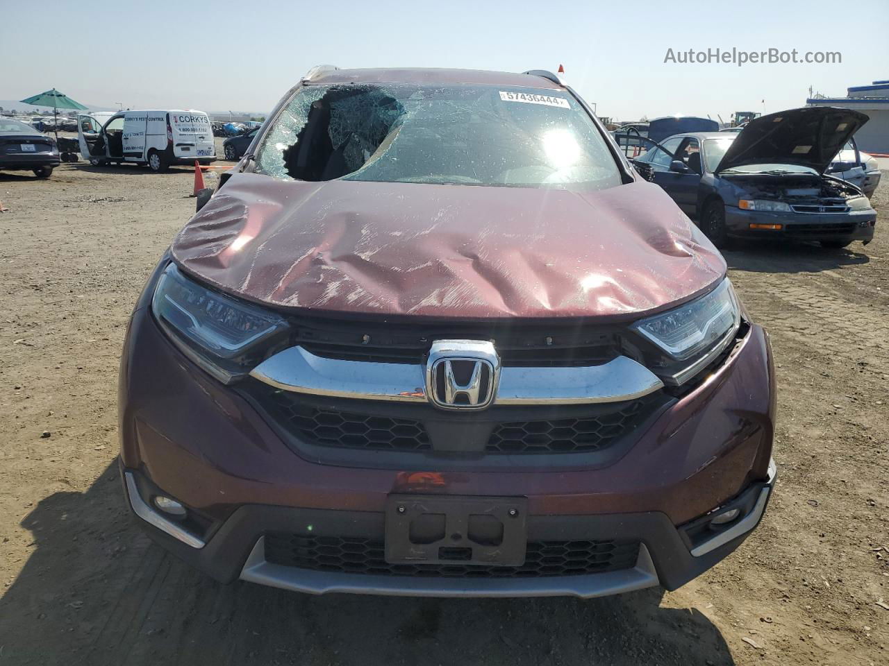 2018 Honda Cr-v Touring Темно-бордовый vin: 2HKRW1H94JH517014