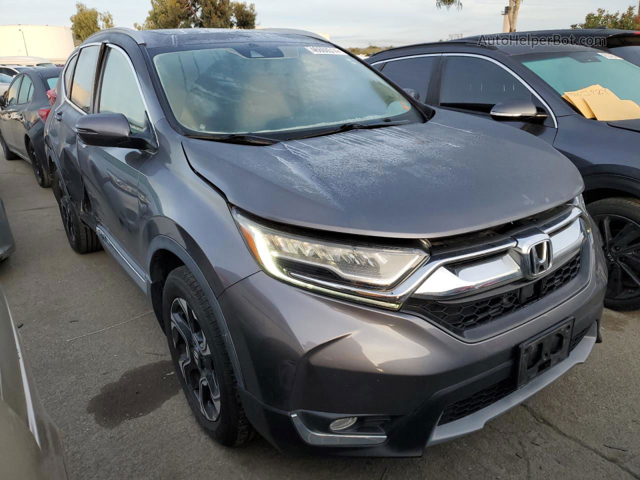 2017 Honda Cr-v Touring Gray vin: 2HKRW1H99HH500266