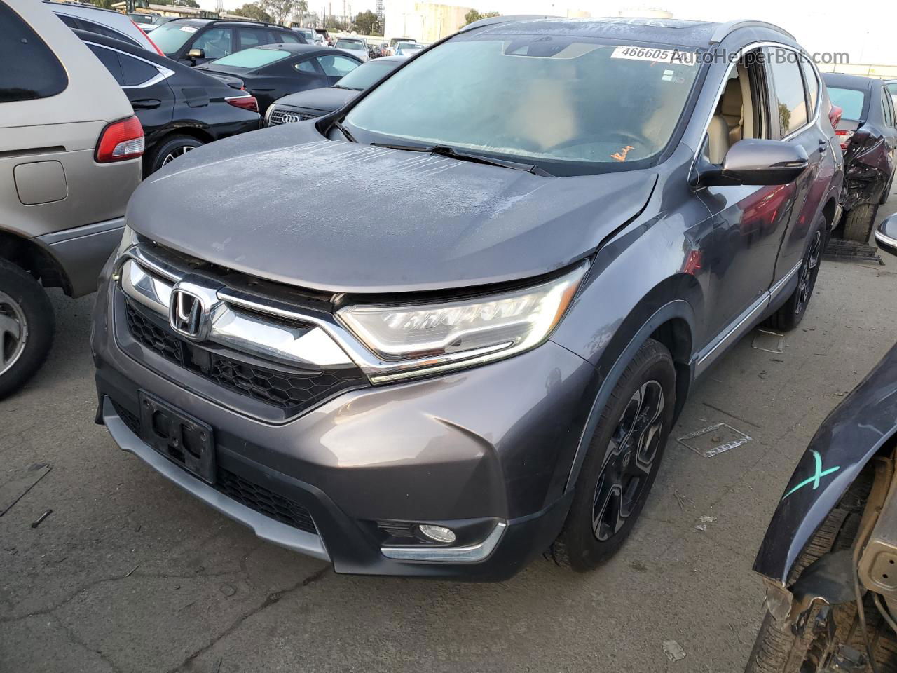 2017 Honda Cr-v Touring Gray vin: 2HKRW1H99HH500266