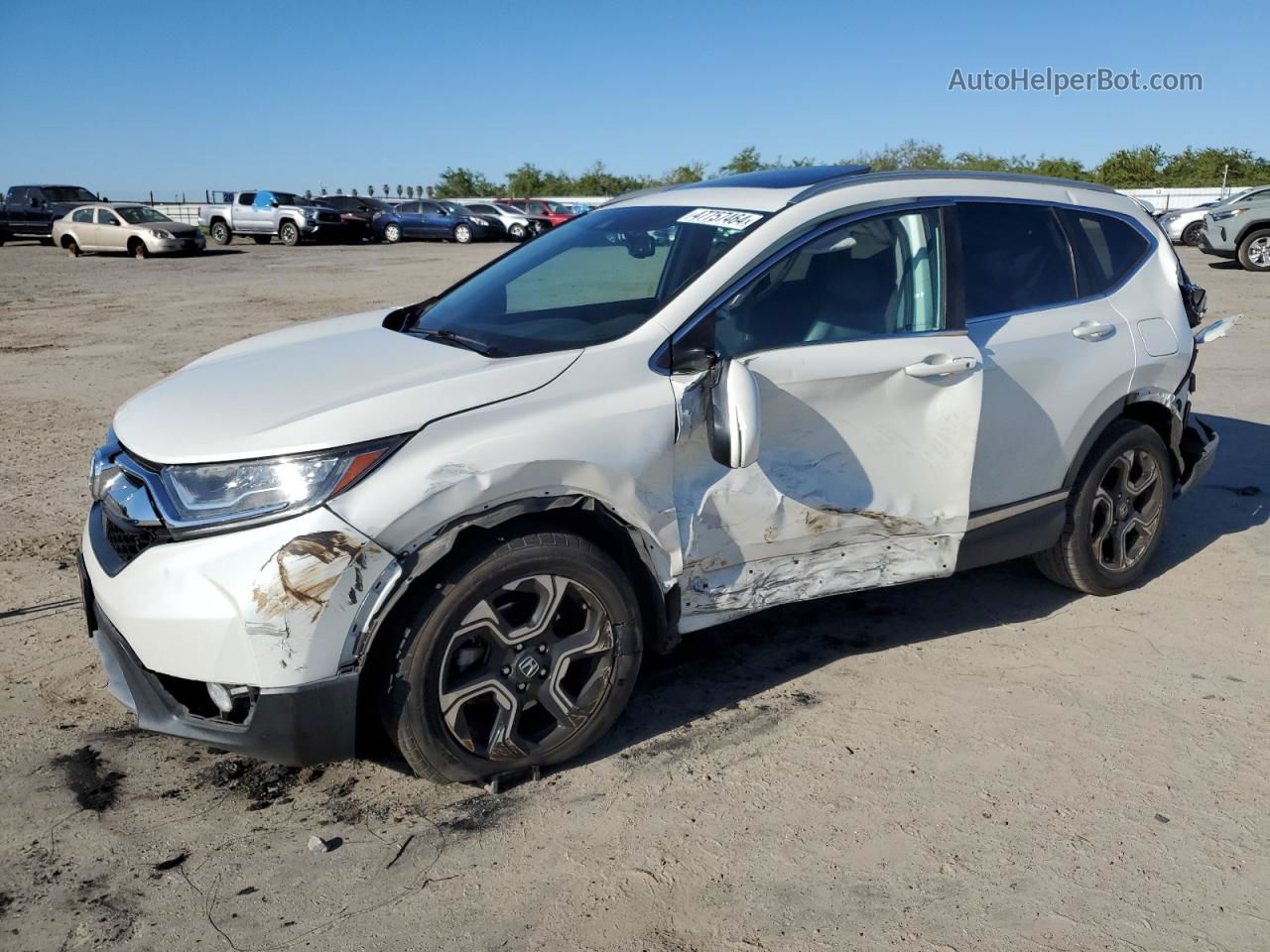 2017 Honda Cr-v Touring White vin: 2HKRW1H9XHH517139