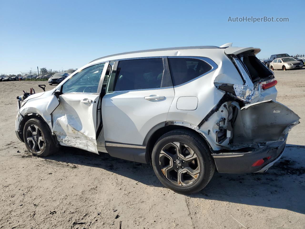 2017 Honda Cr-v Touring White vin: 2HKRW1H9XHH517139