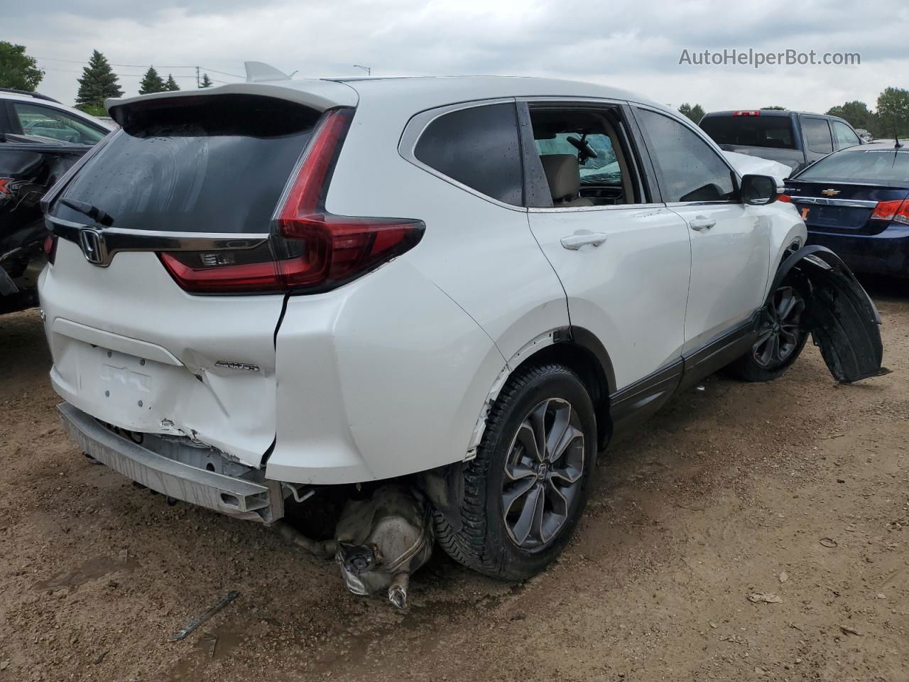 2020 Honda Cr-v Ex White vin: 2HKRW2H50LH670642